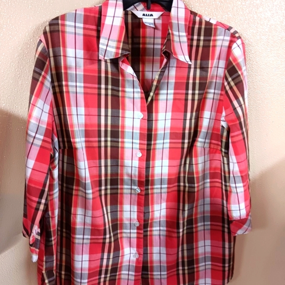 ALIA Multicolored Size18 3/4  Sleeve Button Down Blouse - Picture 1 of 10